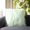 Caelie Faux Fur Pillow - Mint - 20" X 20" - Safavieh 1 Caelie Faux Fur Pillow - Mint - 20" X 20" - Safavieh -Safavieh GUEST 00d3b48e 3ea3 475f 8411 82d7c92f493a