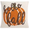 Hello Fall Pillow - Natural/Brown/Bright Orange - 20"x20'' - Safavieh -Safavieh GUEST 05f2c1f8 b790 461e 9438 9d8cf4af9610