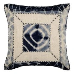 2pc 24"x24" Dip-Dye Patch Oversized Square Throw Pillow Medina Blue - Safavieh