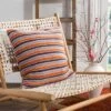 Candy Stripe Knit Pillow - Light Grey/Dark Grey/Orange/Pink - 20" X 20" - Safavieh -Safavieh GUEST 199b8a81 8160 4eea b0a6 0a7252a4c83f