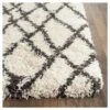 Ivory/Charcoal Geometric Shag/Flokati Loomed Accent Rug - (3'x5') - Safavieh -Safavieh GUEST 1e1ccba6 8cd6 41b9 8054 37f4b85b6e3a