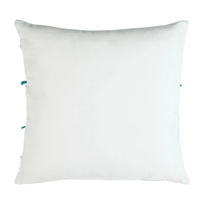 Billi Pillow - Beige/Teal - 20" X 20" - Safavieh 5 Billi Pillow - Beige/Teal - 20" X 20" - Safavieh - Image 3