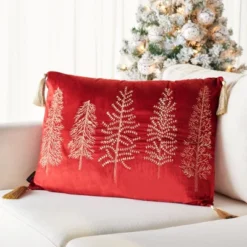Holiday Tree Pillow - Safavieh -Safavieh GUEST 3b3be760 c7bd 4e58 a58a 61ea78ad9aff