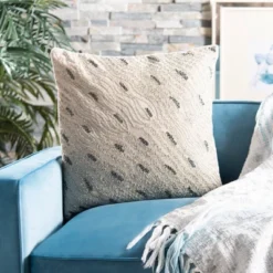 Safavieh 11 Silver Mint Sparkles Pillow - Beige/Green - 20" X 20" - Safavieh