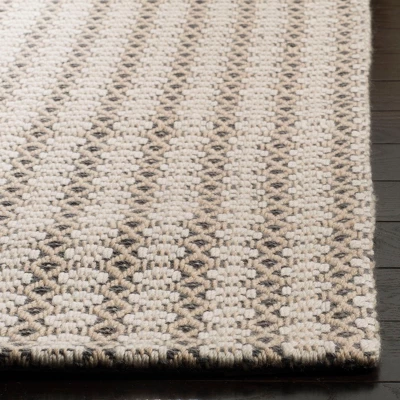 5'x8' Solid Hooked Area Rug Gray/Ivory - Safavieh 3 5'x8' Solid Hooked Area Rug Gray/Ivory - Safavieh