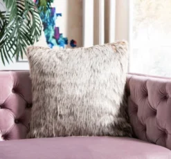 Dusty Fur Pillow - Grey - 20" X 20" - Safavieh