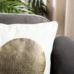 Heart Of Gold Pillow - White/Beige - 16" X 16" - Safavieh -Safavieh GUEST 728147b8 6962 4048 bc70 866867f3660d