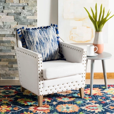 Marni Pillow - Blue/Cream - 16" X 16" - Safavieh 3 Marni Pillow - Blue/Cream - 16" X 16" - Safavieh