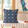 Tosh Pillow - Blue/Navy - 16" X 16" - Safavieh -Safavieh GUEST 74d94664 1db3 44e6 ae28 fce8e0c2fd43