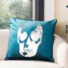 Romey Skull Pillow - Dark Green - 20" X 20" - Safavieh -Safavieh GUEST 801d48d0 17e8 47f0 8b68 a201dc433047