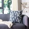 Delra Pillow - Navy/White - 20" X 20" - Safavieh 2 Delra Pillow - Navy/White - 20" X 20" - Safavieh -Safavieh GUEST 8051cf64 4c0a 4062 91ac b829b141f960