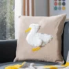 Quackadilly Goose Pillow - Beige/White - 20" X 20" - Safavieh -Safavieh GUEST 936b15e2 f9e1 4c63 b31a 8602870634b4