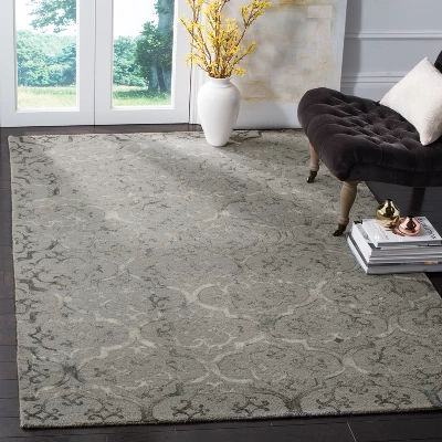 Gray Medallion Tufted Accent Rug 3'x5' - Safavieh 3 Gray Medallion Tufted Accent Rug 3'x5' - Safavieh