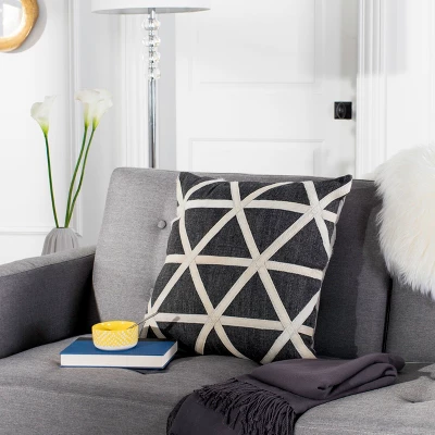 Viola Cowhide Pillow - Grey/White - 20" X 20" - Safavieh 3 Viola Cowhide Pillow - Grey/White - 20" X 20" - Safavieh