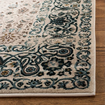 Beige/Blue Floral Loomed Area Rug 8'X10' - Safavieh 3 Beige/Blue Floral Loomed Area Rug 8'X10' - Safavieh