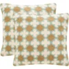 Carna Pillow (Set Of 2) - Amist Green - 20" X 20" - Safavieh -Safavieh GUEST e98d0f56 9d59 4337 8211 c2e39c4ee43b