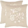 April Pillow (Set Of 2) - Beige - 18" X 18" - Safavieh