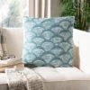 Milla Pillow - Beige/Blue - 20" X 20" - Safavieh -Safavieh GUEST ed46aecc 4ab7 48cb bc05 2d725f1426a8