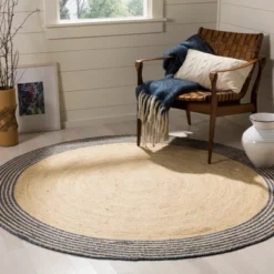 Beth Solid Woven Round Accent Rug - Safavieh -Safavieh GUEST ff4a89a8 d7cc 4d20 a2e4 b1176e4ac2b7